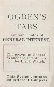 1902 Ogden's General Interest Series C #C84 Grave of General Wauchope Back