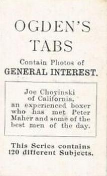 1902 Ogden's General Interest Series C #C114 Joe Choyinski Back