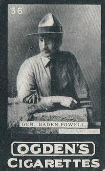 1902 Ogden's General Interest Series D #36 Robert Baden-Powell Front