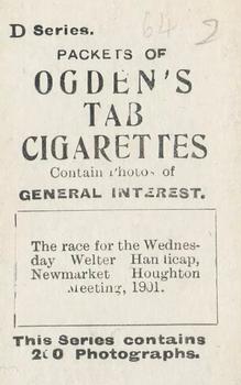 1902 Ogden's General Interest Series D #64 The Wednesday Weiter Handicap Back