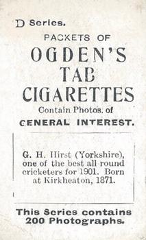 1902 Ogden's General Interest Series D #168 George Hirst Back