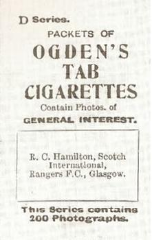 1902 Ogden's General Interest Series D #179 Robert Hamilton Back