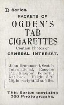 1902 Ogden's General Interest Series D #181 John Drummond Back