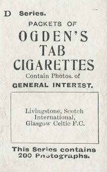 1902 Ogden's General Interest Series D #186 George Livingstone Back