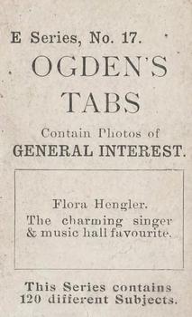 1902 Ogden's General Interest Series E #17 Flora Hengler Back