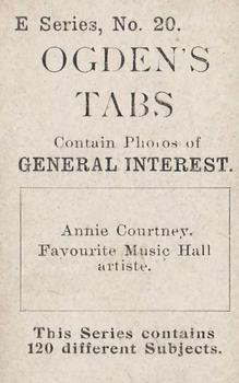 1902 Ogden's General Interest Series E #20 Annie Courtney Back