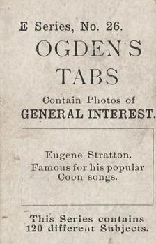 1902 Ogden's General Interest Series E #26 Eugene Stratton Back