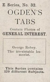 1902 Ogden's General Interest Series E #32 George Robey Back