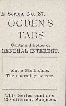 1902 Ogden's General Interest Series E #37 Marie Studholme Back