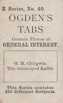 1902 Ogden's General Interest Series E #40 G.H. Chirgwin Back