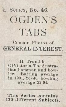 1902 Ogden's General Interest Series E #46 Hugh Trumble Back