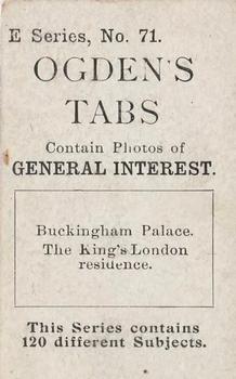 1902 Ogden's General Interest Series E #71 Buckingham Palace Back
