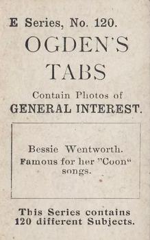 1902 Ogden's General Interest Series E #120 Bessie Wentworth Back