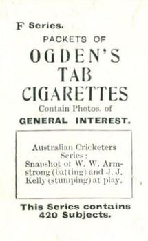 1902 Ogden's General Interest Series F #93 Warwick Armstrong / Jim Kelly Back