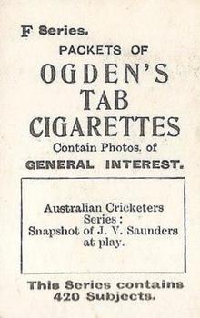 1902 Ogden's General Interest Series F #94 Jack Saunders Back