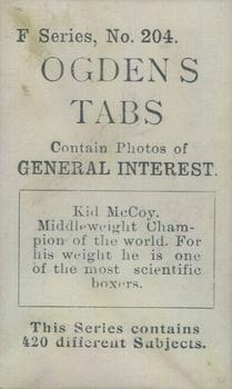 1902 Ogden's General Interest Series F #204 Kid McCoy Back