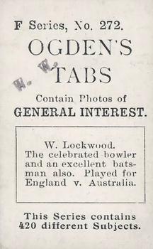 1902 Ogden's General Interest Series F #272 Bill Lockwood Back