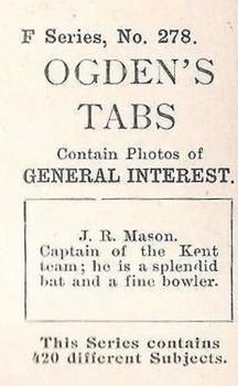 1902 Ogden's General Interest Series F #278 Jack Mason Back