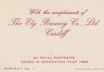 1953 Ely Brewery Co Ltd - Royal Portraits #1 Queen Elizabeth II / Prince Phllip Back
