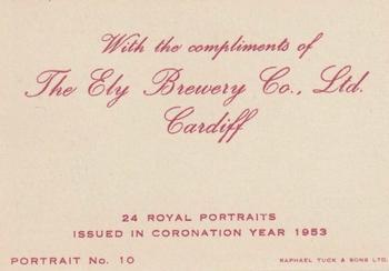 1953 Ely Brewery Co Ltd - Royal Portraits #10 Queen Elizabeth II / Prince Philip Back