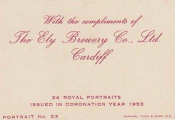 1953 Ely Brewery Co Ltd - Royal Portraits #23 Queen Elizabeth II / Prince Philip Back