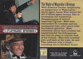 2003 Rittenhouse The Wild Wild West Expansion Set: The Dr. Loveless Episodes #W10 The Night of Miguelito's Revenge Back