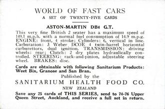 1964 World of Fast Cars #NNO Aston-Martin DB4 G.T. Back