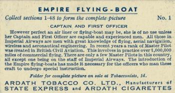 1938 Ardath Empire Flying-Boat #1 Captain and first officer Back