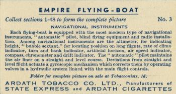 1938 Ardath Empire Flying-Boat #3 Navigational instruments Back