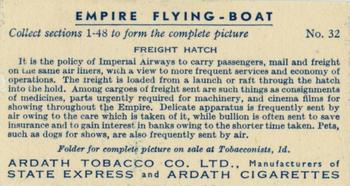 1938 Ardath Empire Flying-Boat #32 Freight hatch Back