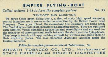 1938 Ardath Empire Flying-Boat #33 Take-off and alighting Back