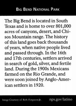 2016 National Park Service American Latino Heritage #NNO Big Bend National Park Back