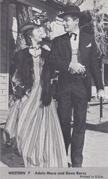 1959 Nu-Cards TV Western Stars #7 Adele Mara / Gene Barry Front