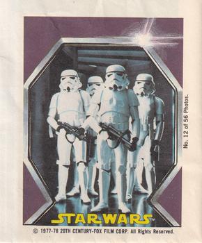 1978 Topps Star Wars Sugar Free Bubble Gum Wrappers #12 Stormtrooper Front