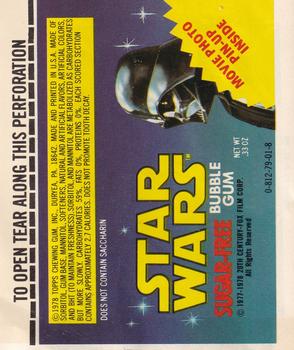 1978 Topps Star Wars Sugar Free Bubble Gum Wrappers #50 Luke Skywalker and Princess Leia Back