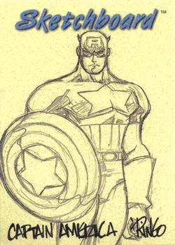1998 Marvel Creators Collection - Sketchboards Yellow #4 Captain America Front
