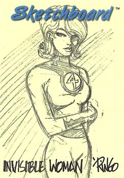 1998 Marvel Creators Collection - Sketchboards Yellow #13 Invisible Woman Front