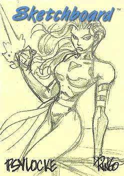1998 Marvel Creators Collection - Sketchboards Yellow #24 Psylocke Front