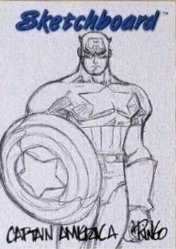 1998 Marvel Creators Collection - Sketchboards Blue #4 Captain America Front
