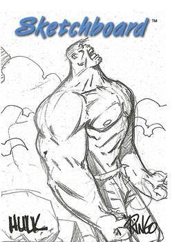 1998 Marvel Creators Collection - Sketchboards Blue #6 Hulk Front