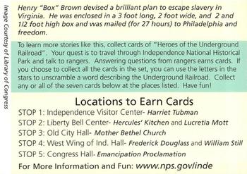 2013 Independence National Historical Park: Heroes of the Underground Railroad #NNO Checklist and Instruction Card Back