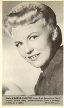 1959 Nu-Cards Rock & Roll #30 Peggy Lee Front