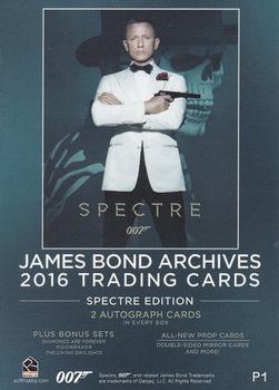 2016 Rittenhouse James Bond Archives SPECTRE Edition - Promos #P1 Spectre Back