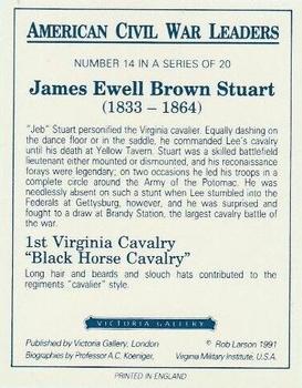 1991 Victoria Gallery American Civil War Leaders #14 James Ewell Brown Stuart Back