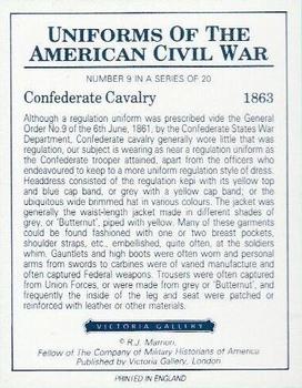 1992 Victoria Gallery Uniforms Of The American Civil War #9 Confederate Cavalry 1863 Back