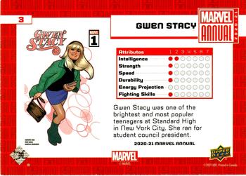 2020-21 Upper Deck Marvel Annual #3 Gwen Stacy Back