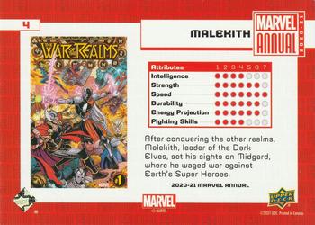 2020-21 Upper Deck Marvel Annual #4 Malekith Back