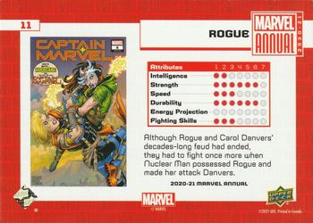 2020-21 Upper Deck Marvel Annual #11 Rogue Back