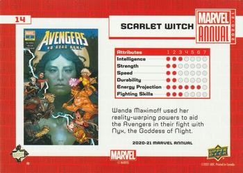 2020-21 Upper Deck Marvel Annual #14 Scarlet Witch Back