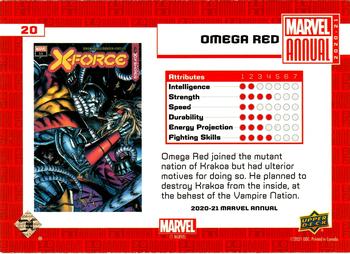 2020-21 Upper Deck Marvel Annual #20 Omega Red Back